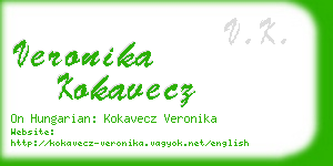 veronika kokavecz business card